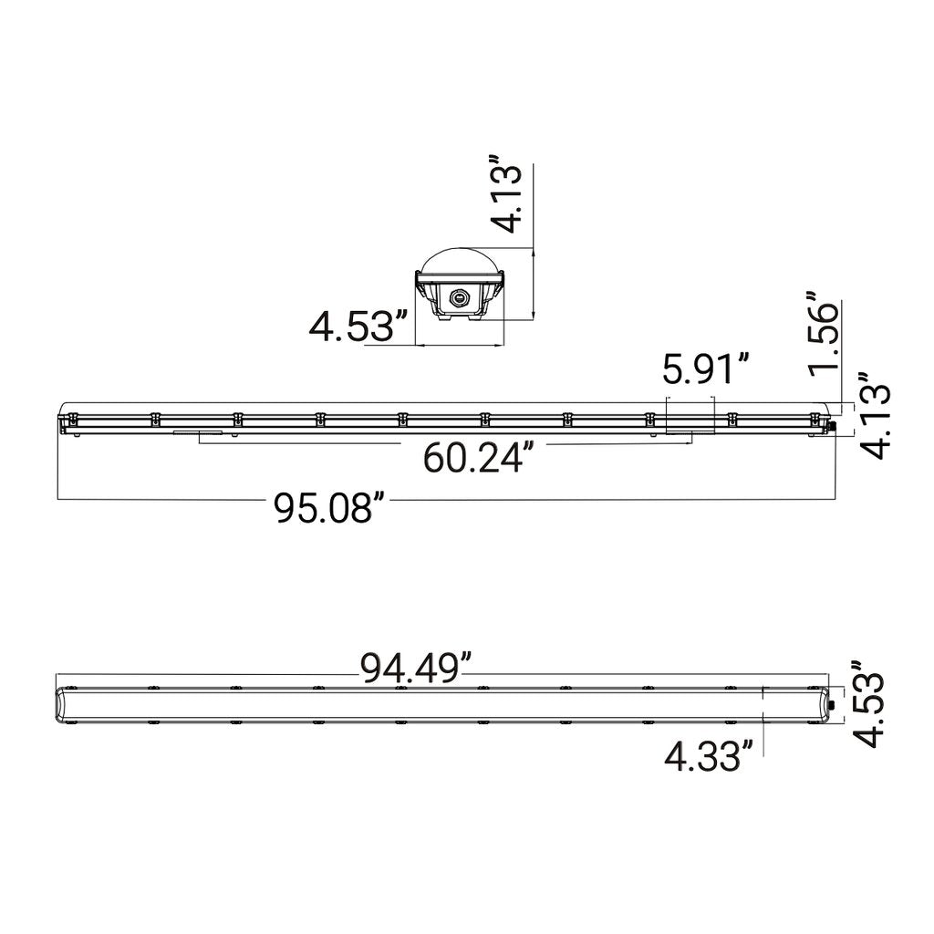 Sunlite 85261-SU 72W/80W/100W LED Vaportight Dimmable Fixture