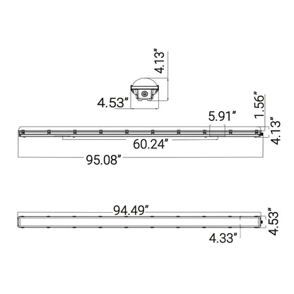 Sunlite 85261-SU 72W/80W/100W LED Vaportight Dimmable Fixture