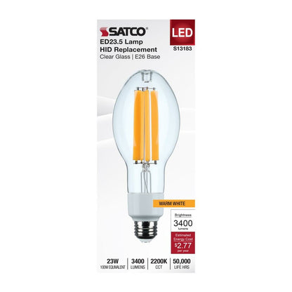 Satco S13183 23W ED23.5 Warm Amber LED Light Bulb