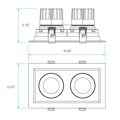 Luxrite LR32192 30W LED Two head Gimbal Fixture