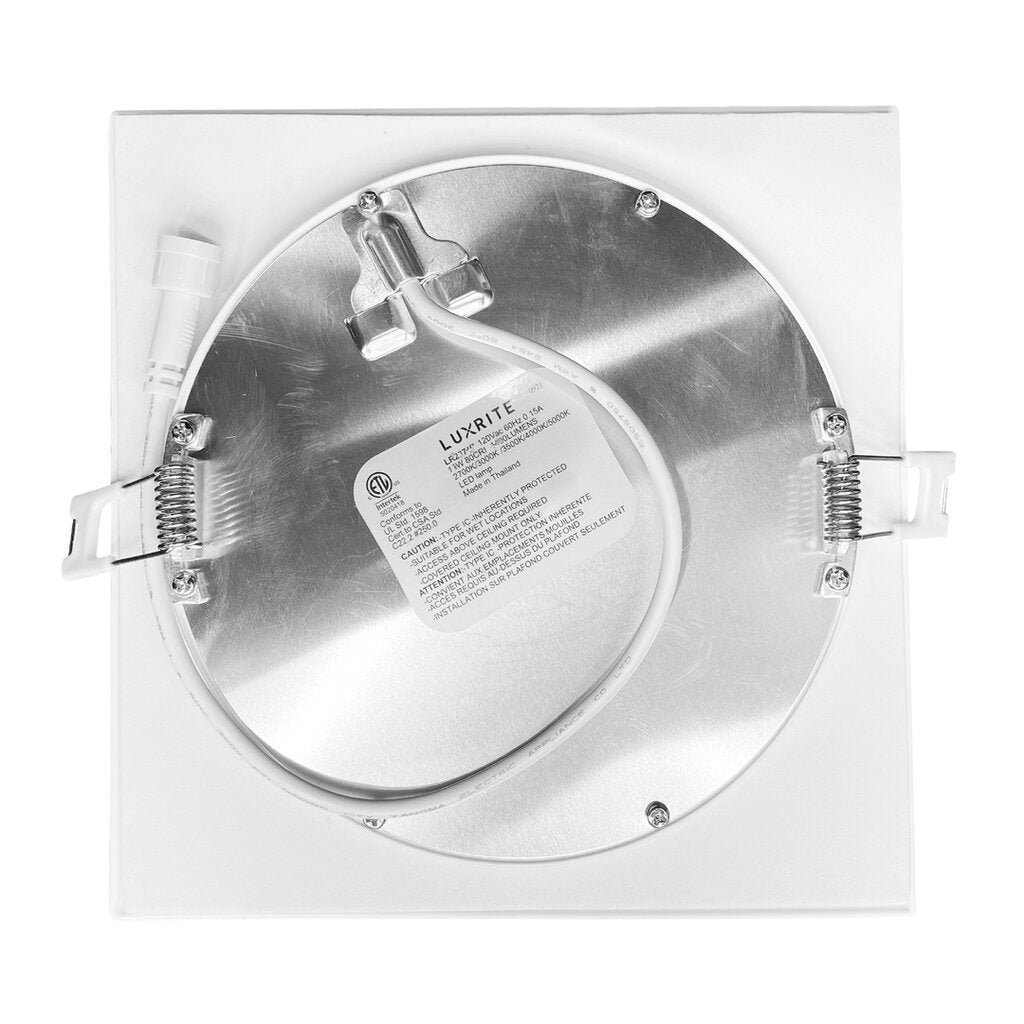 Luxrite LR23764 12W LED Wafer Dimmable Fixture 6" Mini Square CCT