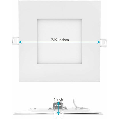 Luxrite LR23764 12W LED Wafer Dimmable Fixture 6" Mini Square CCT