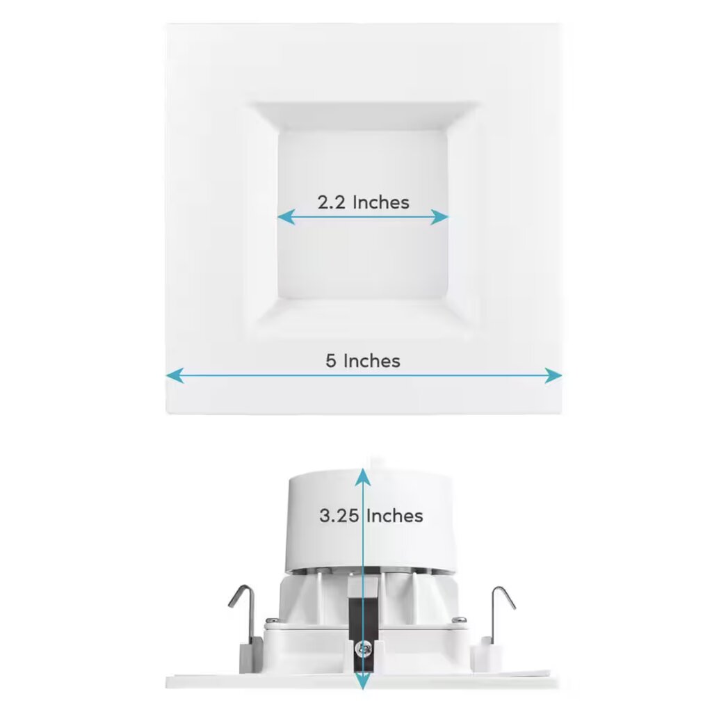 Luxrite LR23785 11W 4" Square LED Downlight Dimmable Fixture .