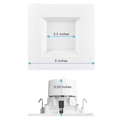 Luxrite LR23785 11W 4" Square LED Downlight Dimmable Fixture .