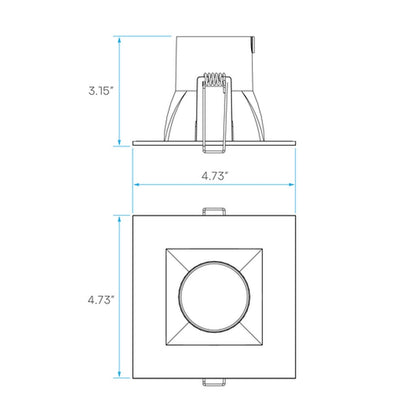 Luxrite LR23327 LED Decorative Dimmable Fixture /RDL4/5CCT/SQ/WT2