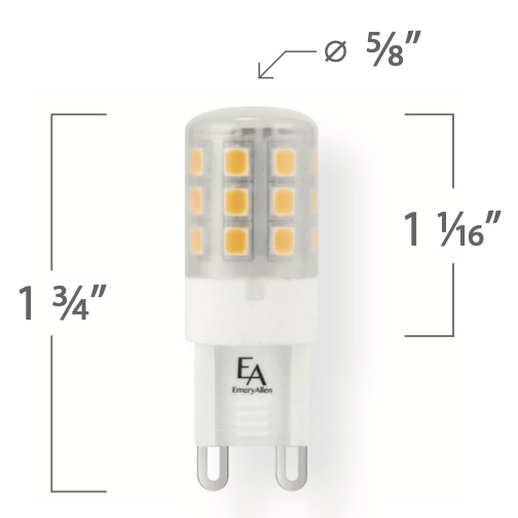 EmeryAllen EA-G9-3.0W-001-279F-D 3W Warm White LED Light Bulb