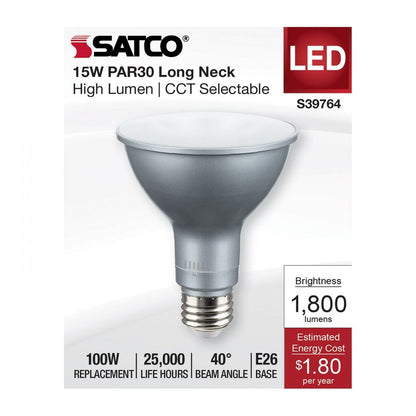 12 pack - Satco S39764 15W PAR30 Long LED Light Bulb