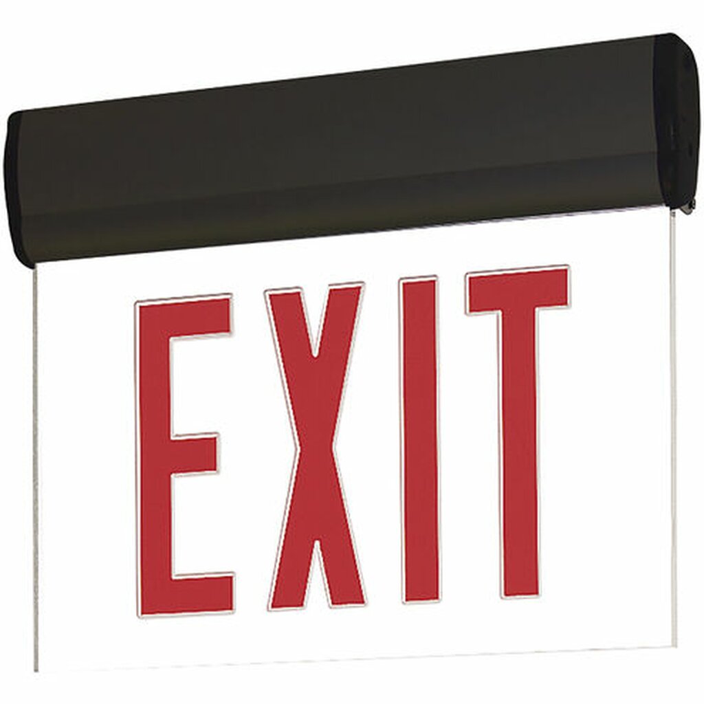 NX-810-LEDRCB Exit Sign LED EXIT ADJ AC 1F RED/CLR BLACK