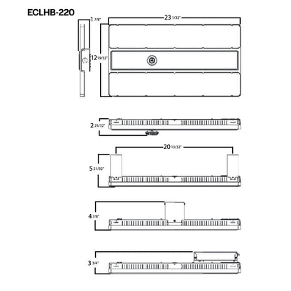 Halco 36105 220W LED Dimmable Fixture ProLED Essential Compact Linear