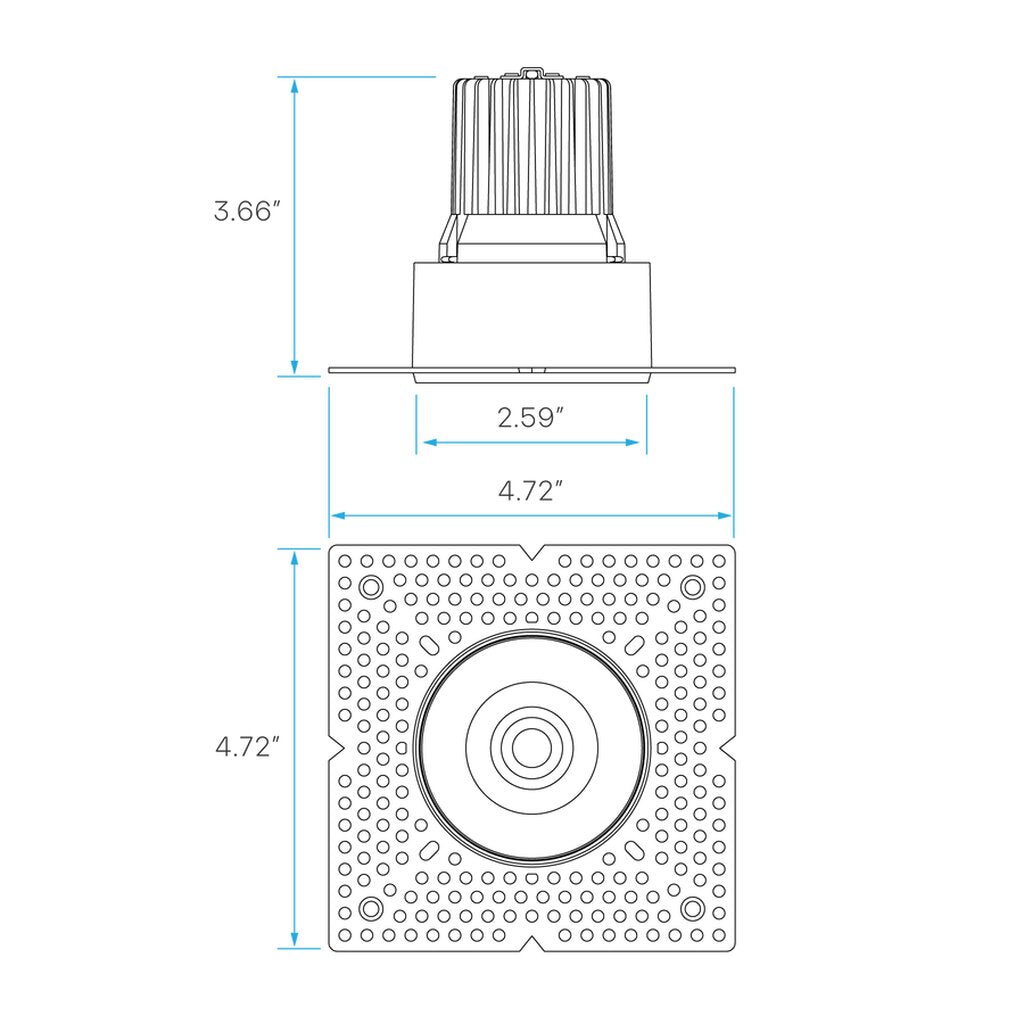 Luxrite LR25446 12W LED REGRESSED TRIMLESS Dimmable Fixture 2" PUSH N'
