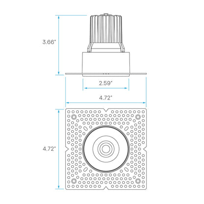 Luxrite LR25446 12W LED REGRESSED TRIMLESS Dimmable Fixture 2" PUSH N'