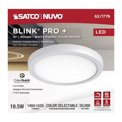 Satco 62-1776 19.5W LED Surface mount Fixture Blink Pro Plus; 12 in.;