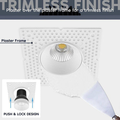 Luxrite LR25446 12W LED REGRESSED TRIMLESS Dimmable Fixture 2" PUSH N'