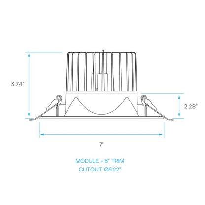 Luxrite LR24995 SQUARE TRIM LED /DLMD5-6/TRIM6/SQ/W