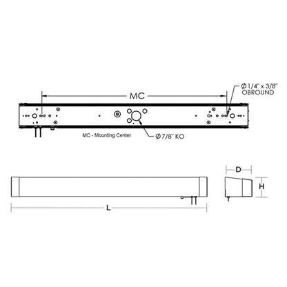 AFX ALB495400L30ENSN-LA 80W LED Fixture Algiers 49'' Overbed Light