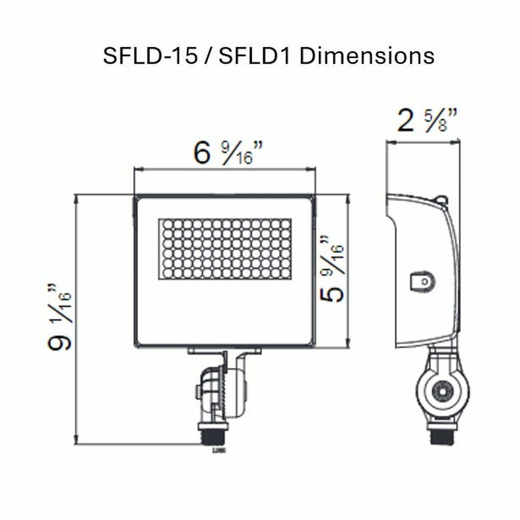 Halco 22900 15W LED Dimmable Fixture Sektor Floodlight Bronze with