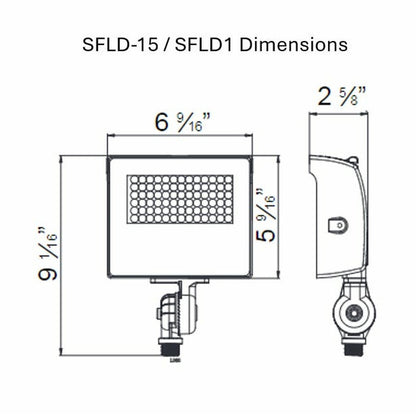 Halco 22900 15W LED Dimmable Fixture Sektor Floodlight Bronze with