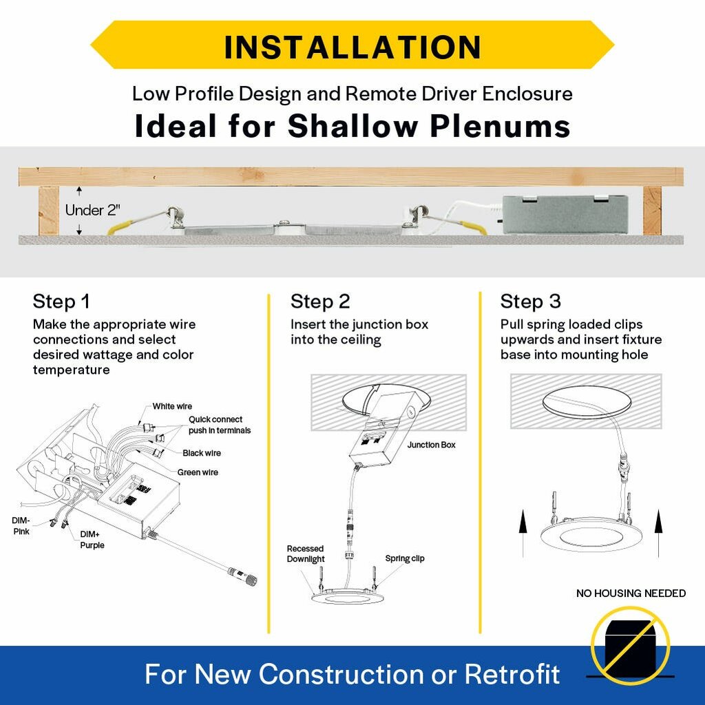 Halco 89169 10W/13W/15W LED Canless Dimmable Fixture Commercial Slim