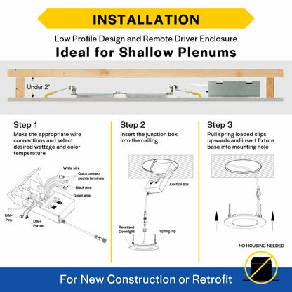 Halco 89169 10W/13W/15W LED Canless Dimmable Fixture Commercial Slim