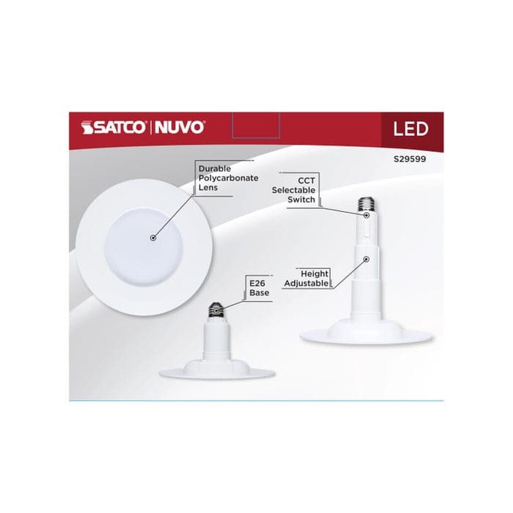 2 pack - Satco S29599 12W LED Adjustable Dimmable Fixture