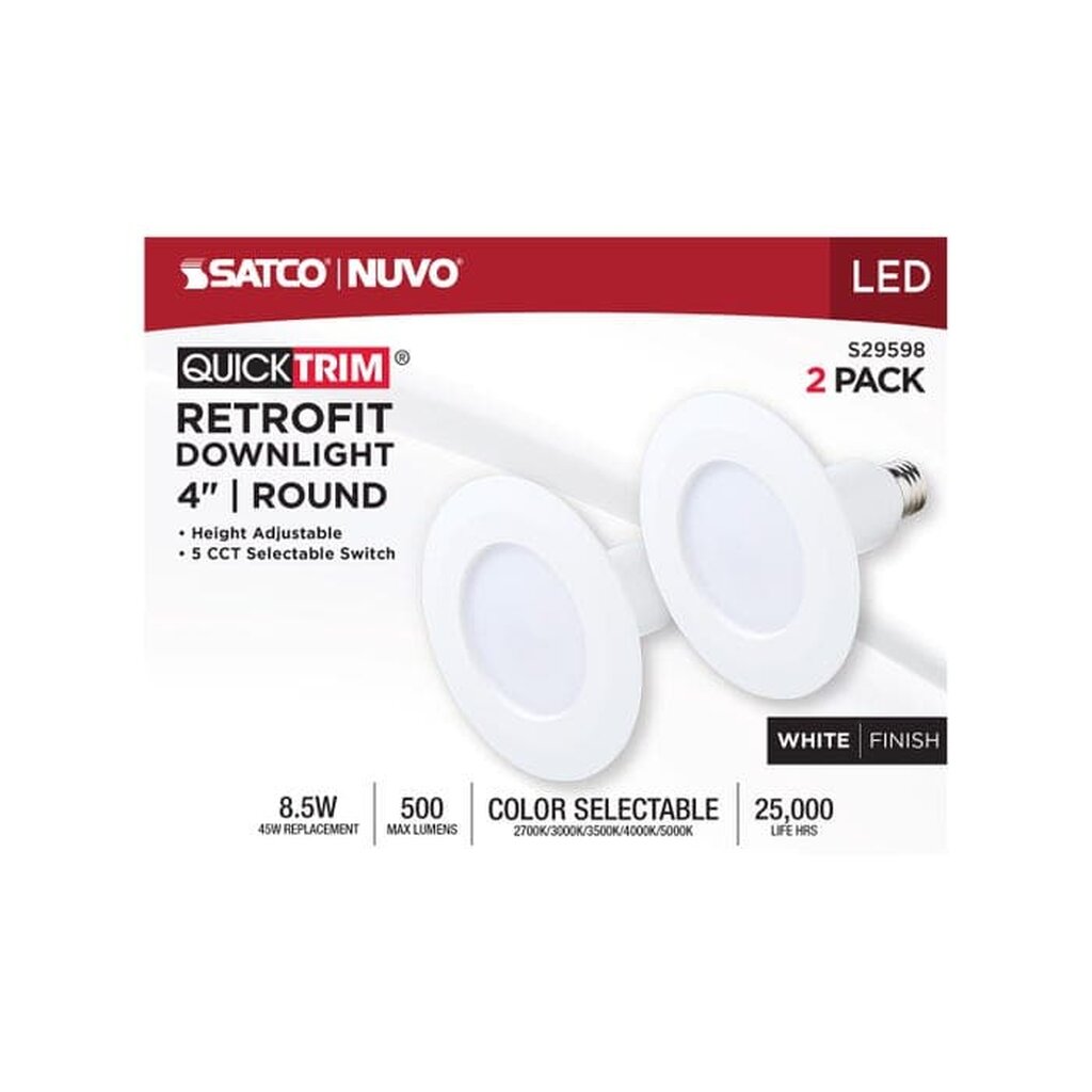 2 pack - Satco S29598 8.5W LED Adjustable Dimmable Fixture