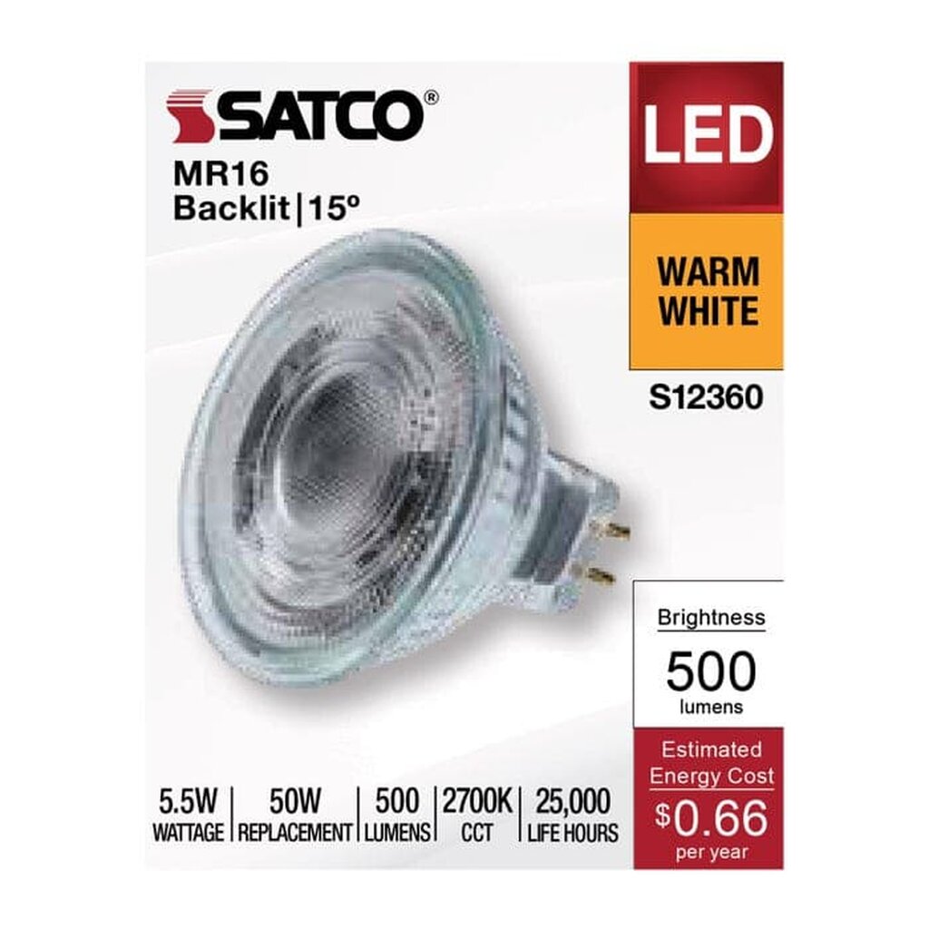 Satco S12360 5.5W MR16 LED Light Bulb