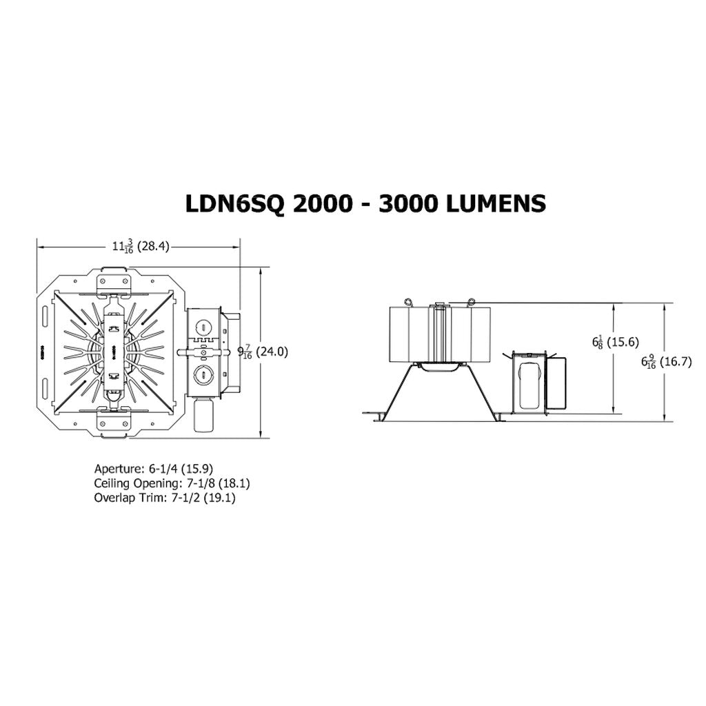Lithonia LDN6SQ 40/20 120 EZ1 NPS80EZ HSG LED Fixture