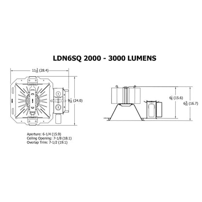 Lithonia LDN6SQ 40/20 120 EZ1 NPS80EZ HSG LED Fixture