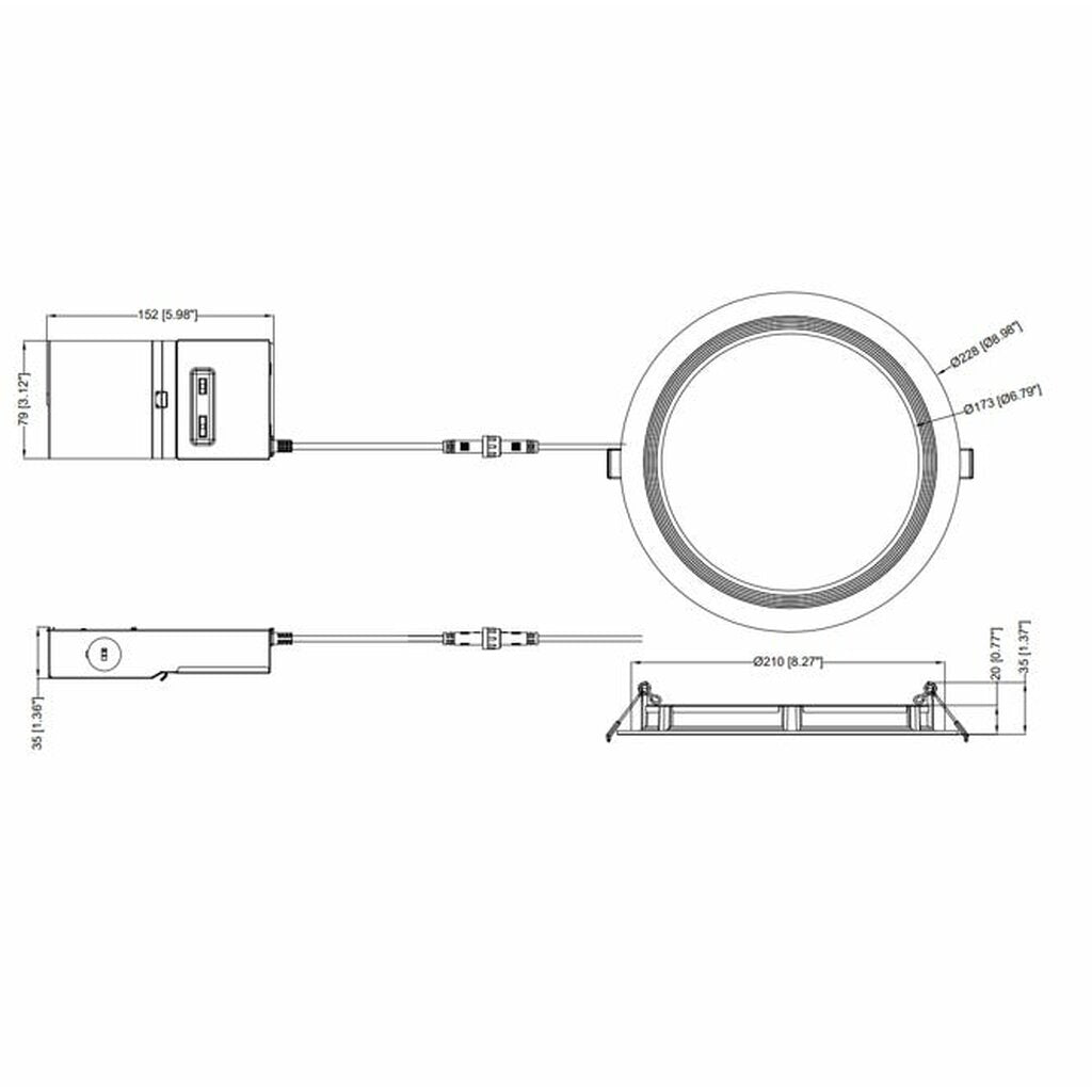 Halco 89173 13W/15W/18W LED Dimmable Fixture Commercial Slim Downlight