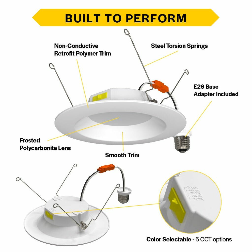 Halco 89018 10W LED Smooth Dimmable Fixture Residential Retrofit