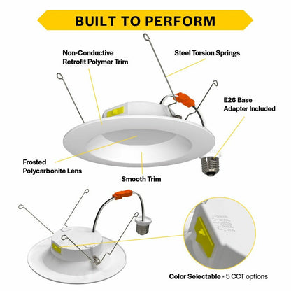 Halco 89018 10W LED Smooth Dimmable Fixture Residential Retrofit