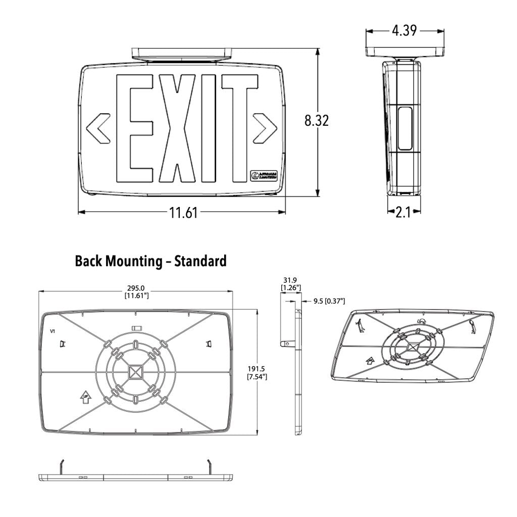 Lithonia LQM S W RG MVOLT M6 LED Fixture LQM Exit Sign Switchable
