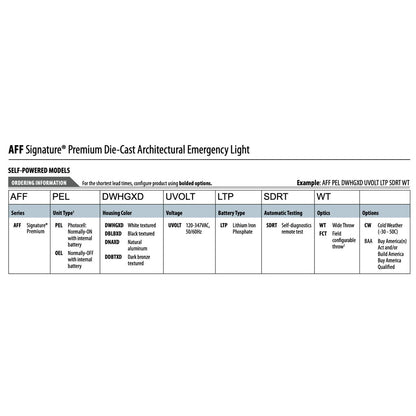 Lithonia AFF PEL DWHGXD UVOLT LTP SDRT WT LED Fixture Premium Die-Cast