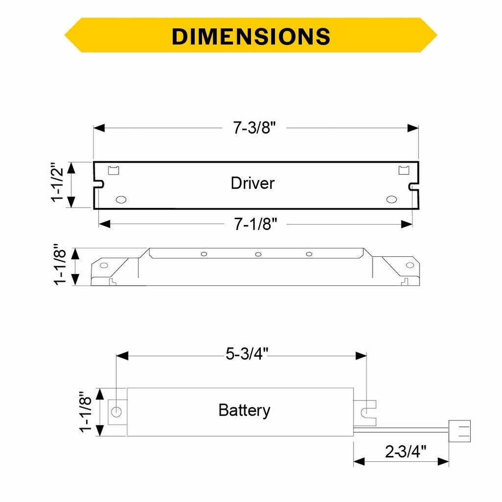 Halco 10310 LED Fixture Battery Backup Emergency 8W 120 277V LiFePO4