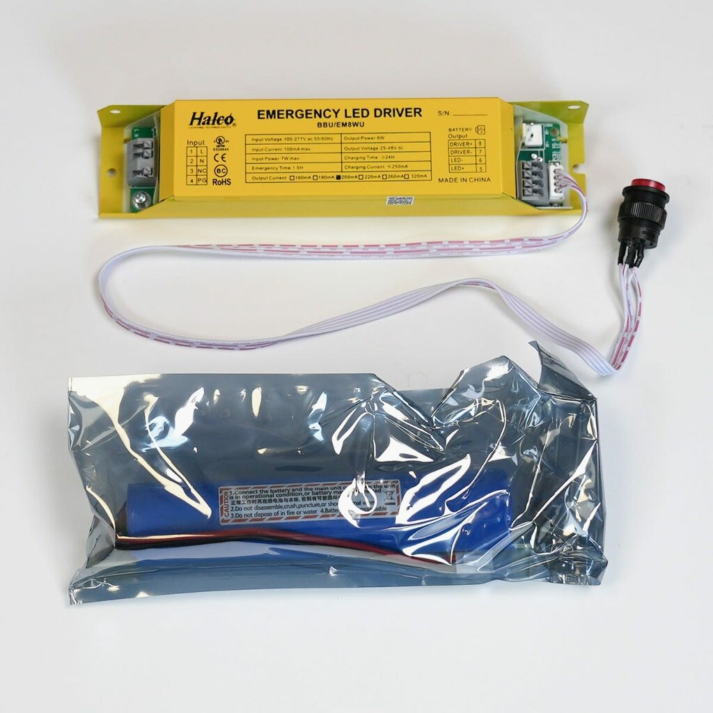 Halco 10310 LED Fixture Battery Backup Emergency 8W 120 277V LiFePO4