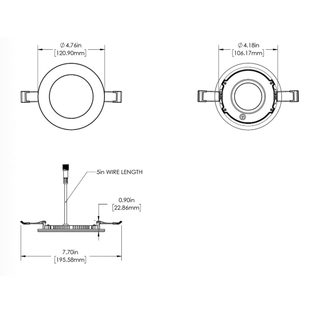 TCP L9EL4DCCT5 Edge Lit Fixture 4” EDGE-LIT SNAP-IN DOWNLIGHT 5