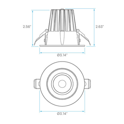 Luxrite LR23275 8W LED Dimmable Fixture 2" REGRESSED ROUND CANLESS