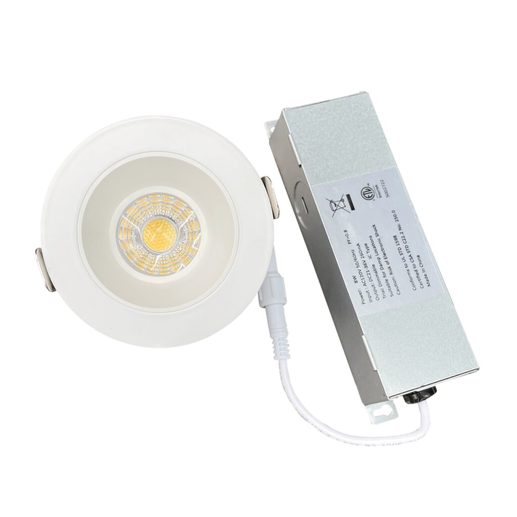 Luxrite LR23275 8W LED Dimmable Fixture 2" REGRESSED ROUND CANLESS