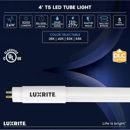 30 pack - Luxrite LR34154 24W T5 CCT LED Light Bulb