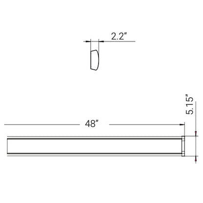 Sunlite 85288-SU 40W LED Troffer Fixture 48" Linear Wraparound Wrap