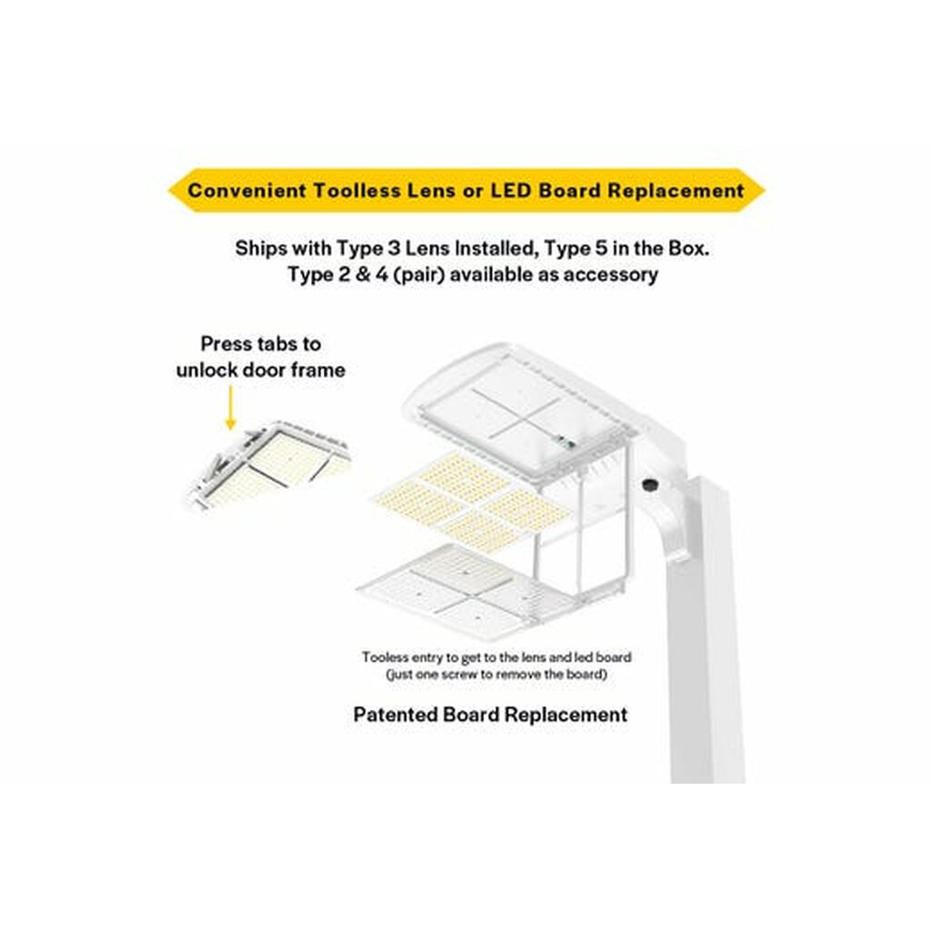 Halco 25404 150W LED Dimmable Fixture Sektor Area Light G2 Lumen