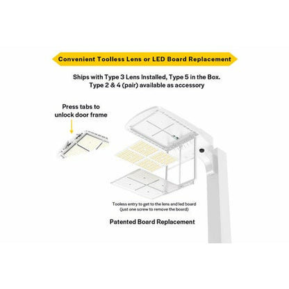 Halco 25404 150W LED Dimmable Fixture Sektor Area Light G2 Lumen