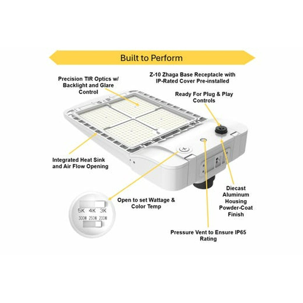 Halco 25404 150W LED Dimmable Fixture Sektor Area Light G2 Lumen