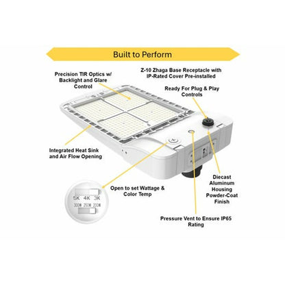 Halco 25404 150W LED Dimmable Fixture Sektor Area Light G2 Lumen