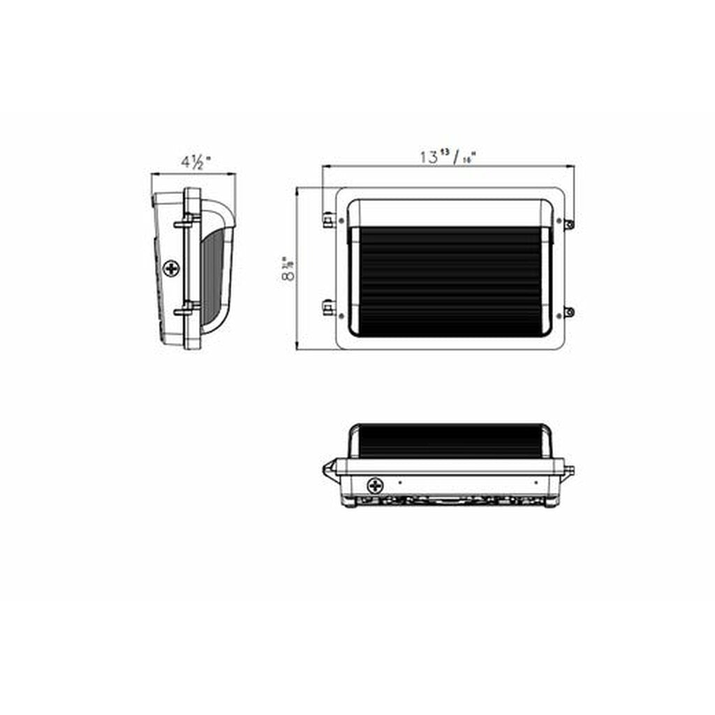 Halco 39861 30405060W LED Dimmable Fixture Low Profile Wall Pack Size