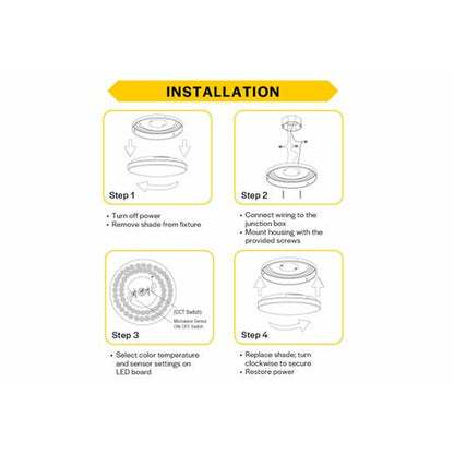 Halco 90274 21W LED Dimmable Fixture Flush Mount White Mushroom 13"