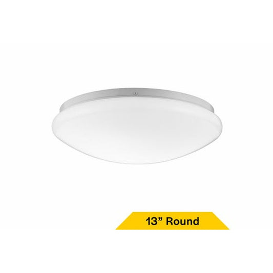 Halco 90274 21W LED Dimmable Fixture Flush Mount White Mushroom 13"