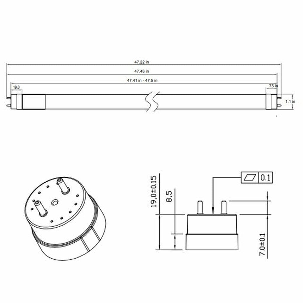 25 pack - Halco 87216 14W T8 LED Light Bulb