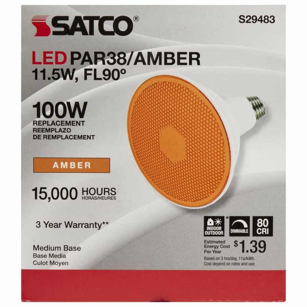 6 pack - Satco S29483 11.5W PAR38 LED Light Bulb