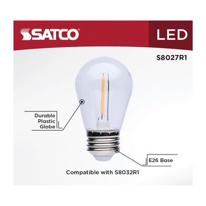 4 pack - Satco S8027R1 1W S14 LED Light Bulb